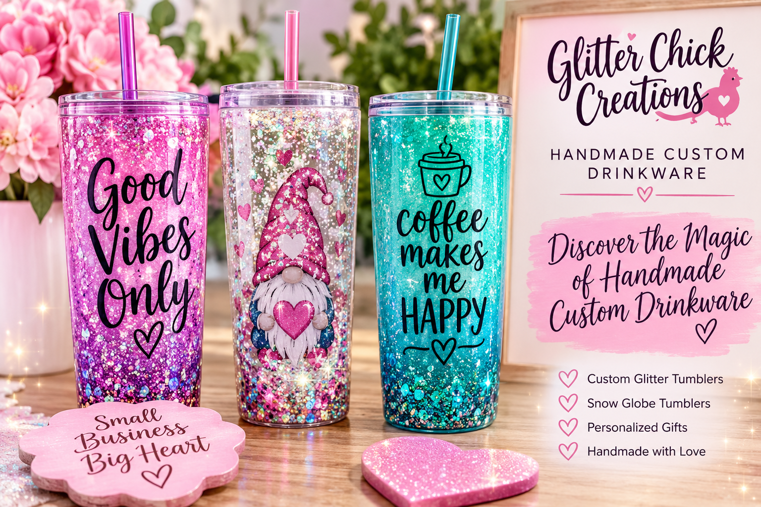 Discover the Magic of Handmade Custom Drinkware with Glitter Chick Creations