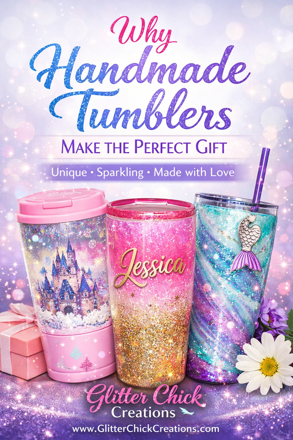 Handmade Glitter Tumblers | Unique Sparkle Drinkware
