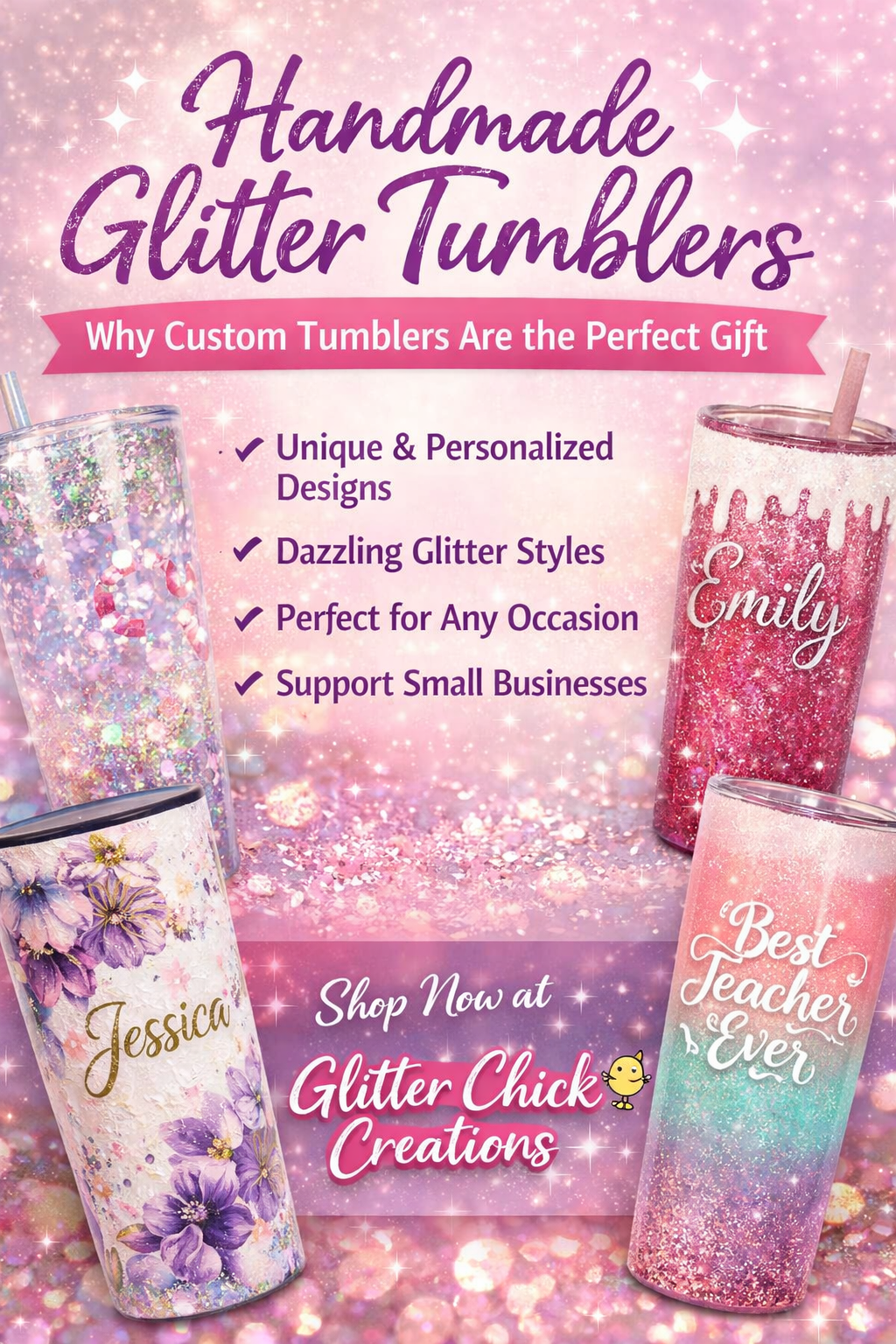 Handmade Glitter Tumblers: Why Custom Tumblers Are the Perfect Gift